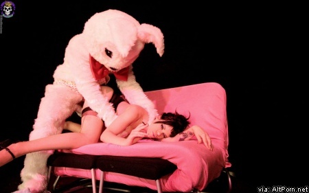 Gia-Paloma Easter butt sex with a giant happy rabbit