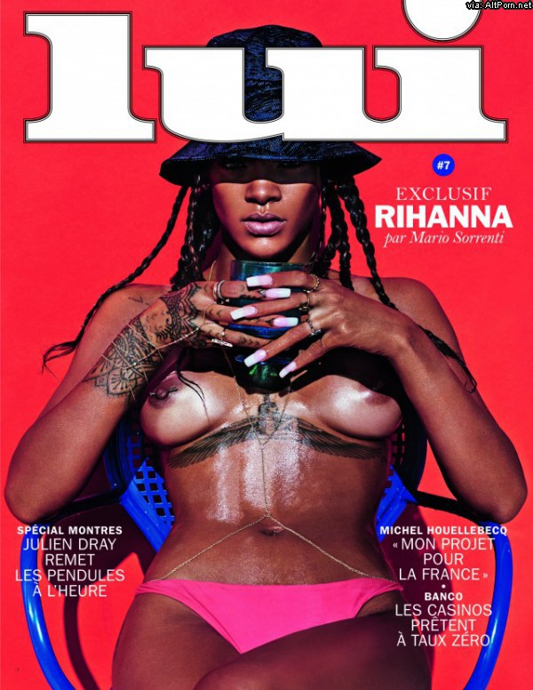 rhianna nude topless lui magazine cover
