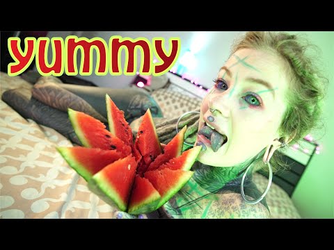 Watermelon eating // ASMR food sounds (mukbang)