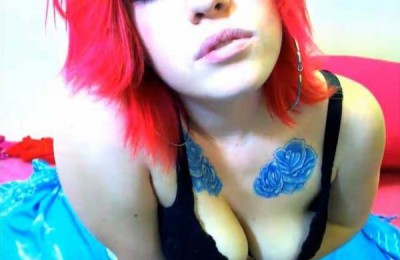 Cam Tattoo Pierced Tongue Redhead Hot Naomi