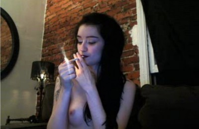 Smoking Goth Babe AriDee