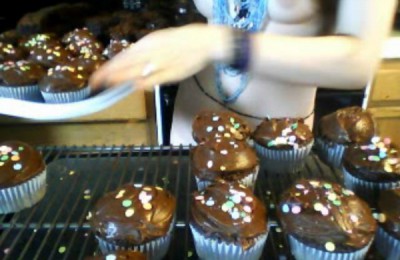 Hot Naked Little SxySindy Baking Brownies and Cupcakes