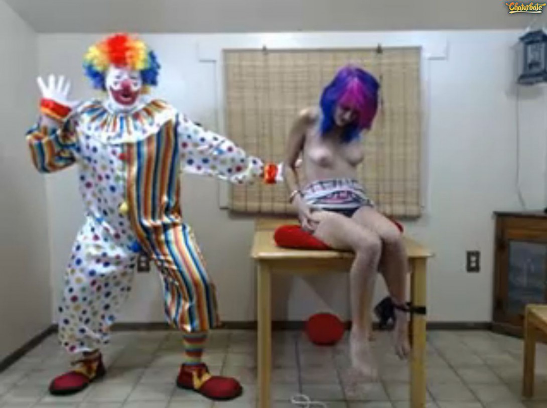WTF Live Perverted OhMiBod Clown Torture