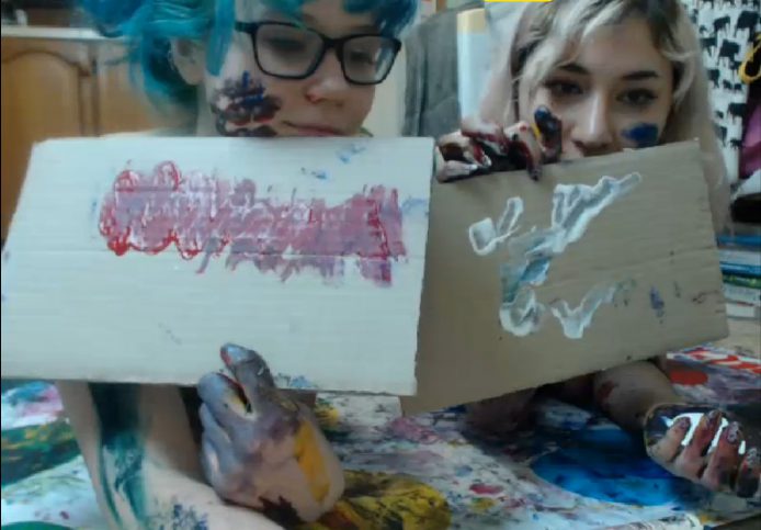 Heidi and Emilia are Giving Art Lessons