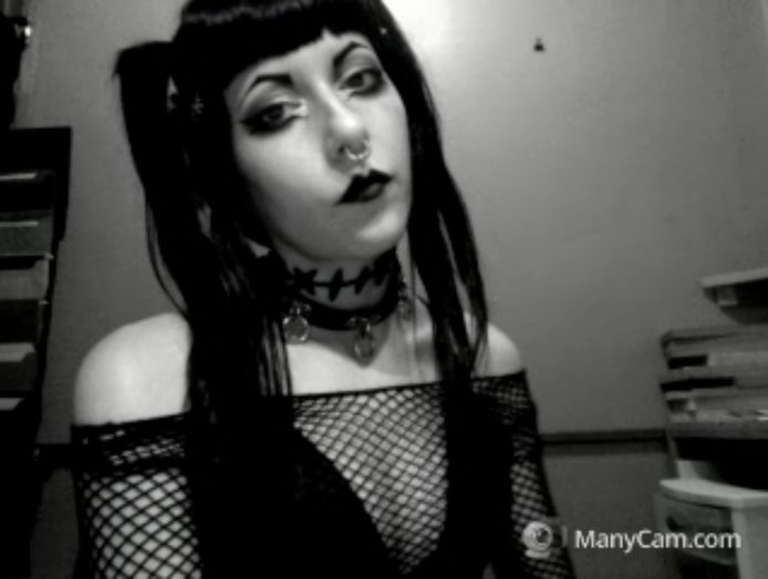 Goth Girl Lycia_Lilac Lusts For Leather In Black And White