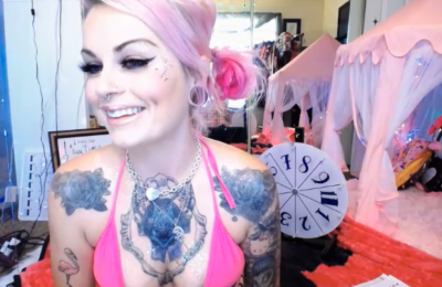 MarilynJane Shows Off Her Coloring Skills… And Tits!