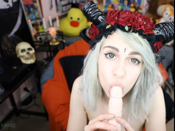 LunaLamb Is Stealing Your Soul With A Dildo In Her Mouth