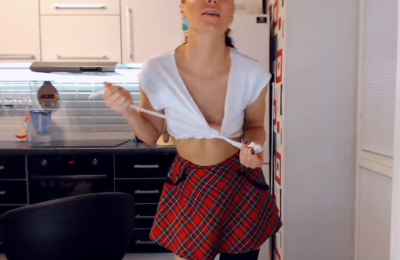 Nice Malena Shows Off Sexy Physique In A Hot Plaid Skirt