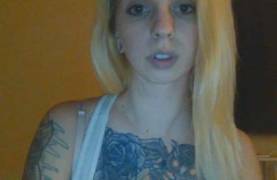 XSierraCureX Is A Hot Inked Blonde With A Split Tongue