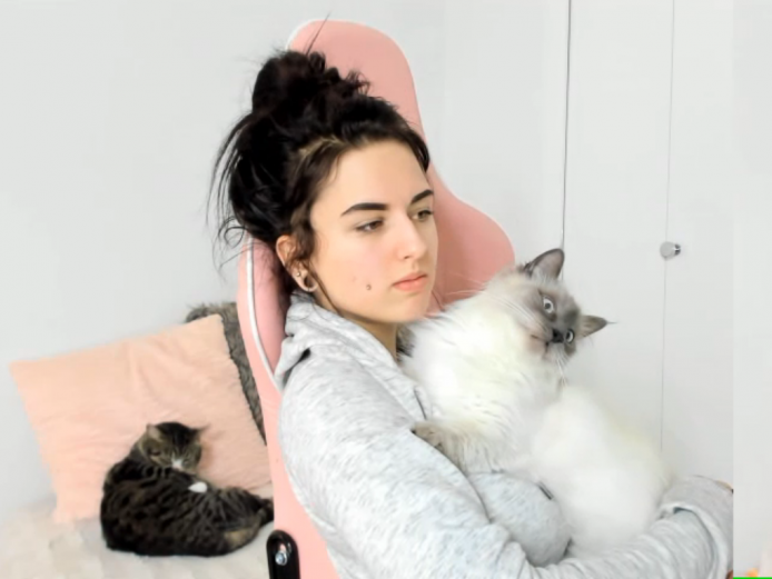 OctaviaMay Chills Out With Her Snuggly Kitties