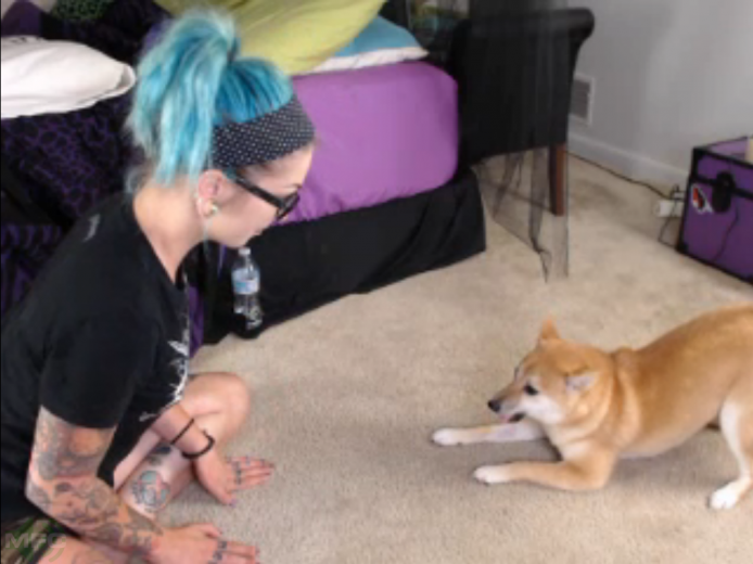 Cattie_C Hangs Out With Her Adorable Doggo