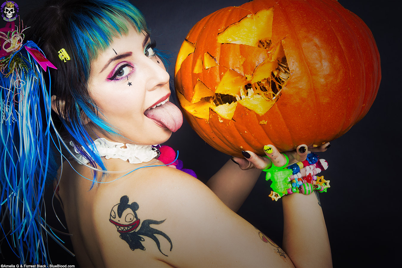Nudism Pumpkin Carving - GothicSluts: Colorful Lum Gets Messy With A Pumpkin | AltPorn.net - alt.porn  erotica