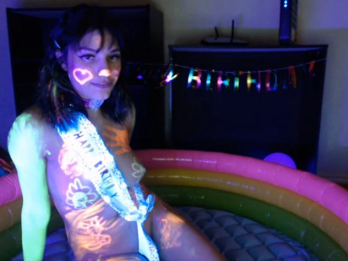 NicoleEden Is Having A Birthday Glow Pool Party