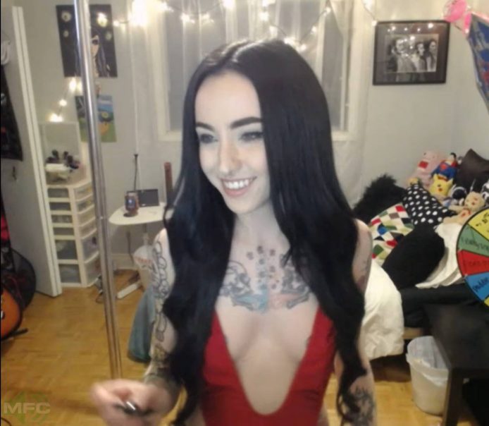 LucyLovesick Is Enchanting In Her Red Dress