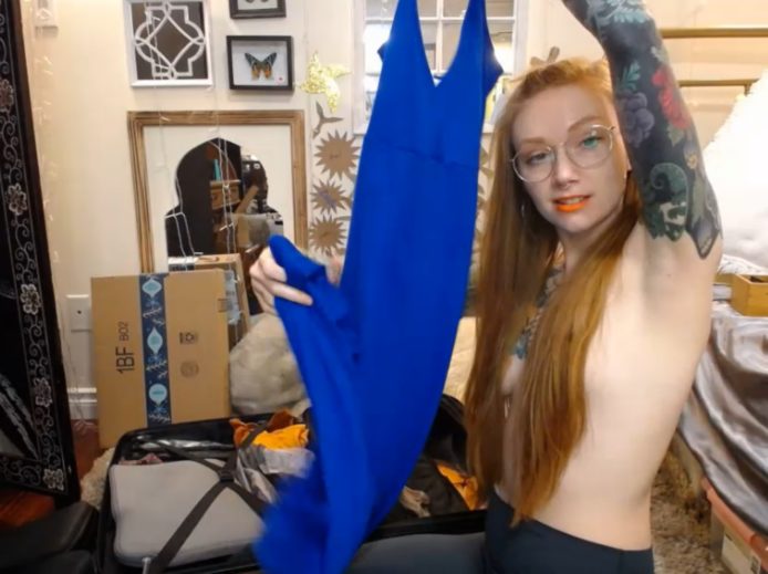 GoAskAlex Does Some Topless Packing
