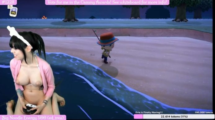 KorpseKitten Enjoys A Naked Night With Animal Crossing