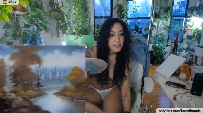 ForestBonnie Invites You To Her Bob Ross Body Paint Show
