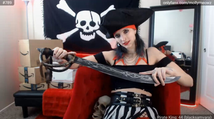 Arrrr, MollyMeowz Be A Sexy Pirate Babe
