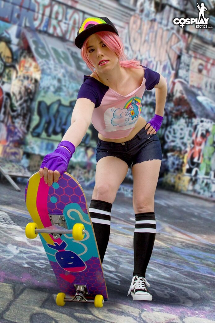 CosplayErotica: Naughty Skater Sensual Tease and Strip 