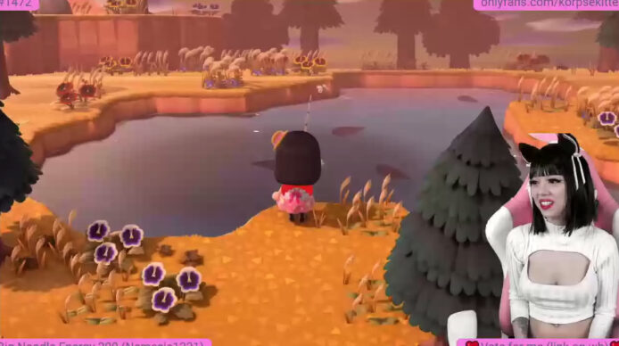 KorpseKitten Goes Fishing And Gathering In Animal Crossing