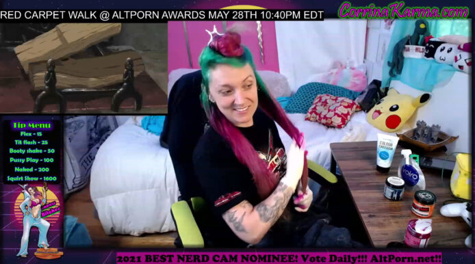 CorrinaKarma Prepares For The AltPorn Awards With A Movie And Hair Dying