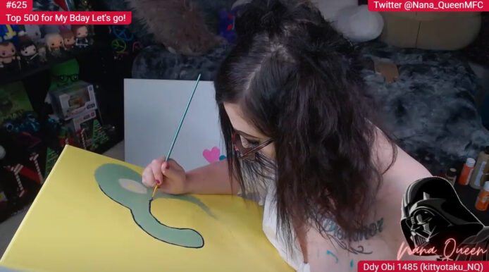 Nana_Queen Brings Out Her Inner Bob Ross For Some Fun Painting