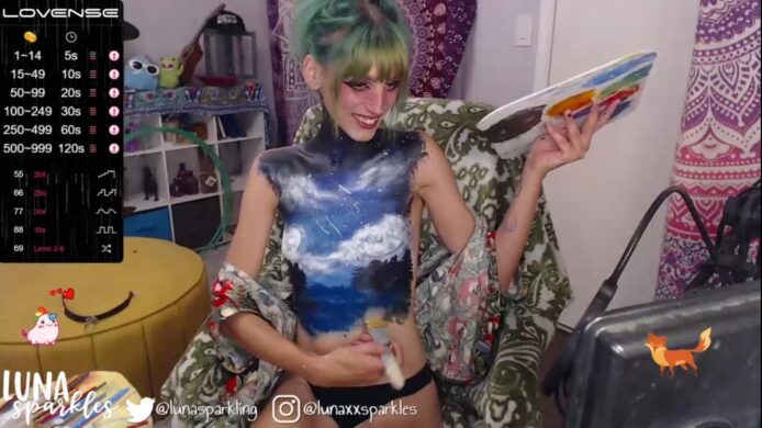 Lunasparkles Shows Off Her Body Painting Skills With The Boob Ross Challenge
