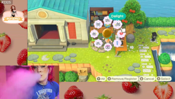 DrewBerries Smokes Up The Room While Playing Animal Crossing