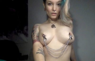 Herarocks Clamps Up Her Boobies For A Kinky Time