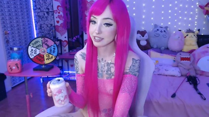 LucyLovesick In A Pink See-Through Outfit