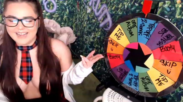 Sexy School Girl JuicyyyFruit Has Her Wheel Ready To Spin