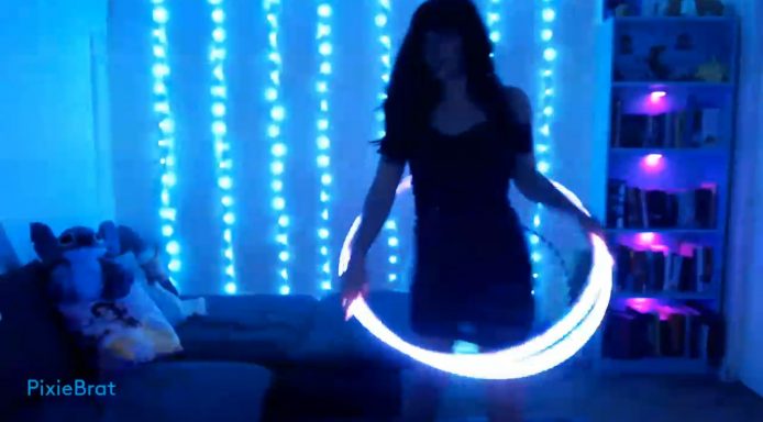 PixieBrat Shows Off Some Impressively Fast Glow-In-The-Dark Moves