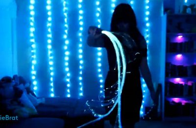 PixieBrat Shows Off Some Impressively Fast Glow-In-The-Dark Moves