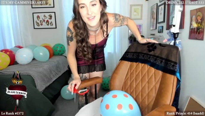 BlairLennox Pops Some Balloons For Her Cammiversary 
