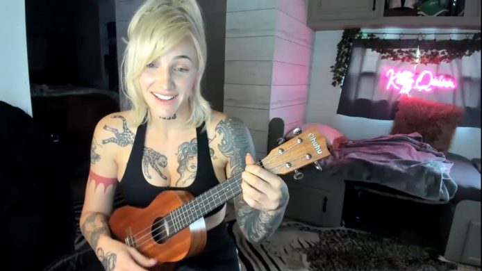 KittyQuinn Plays The Ukulele And Shows Off Her Dildo Collection