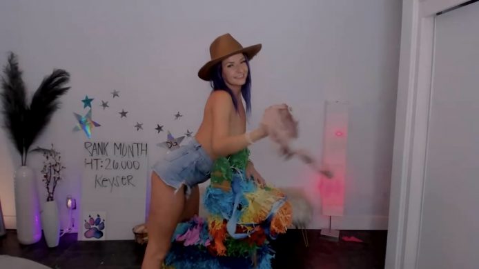 Natalia_Rae Rides Her Brave Steed Into A Party
