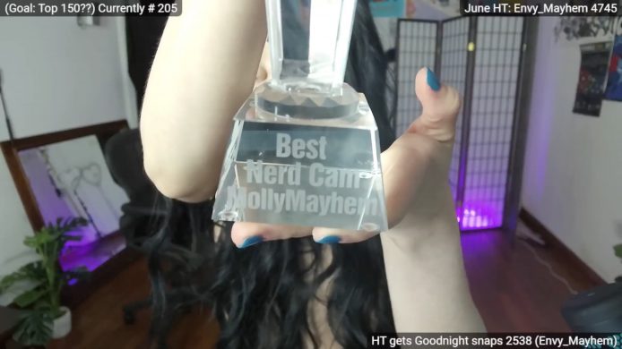 MollyMayhem Celebrates Her AltStar Best Nerd Cam Award