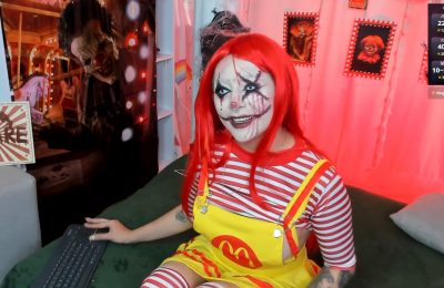 Happy McHalloween With Sarahminage As A Ghoulish Ronald McDonald