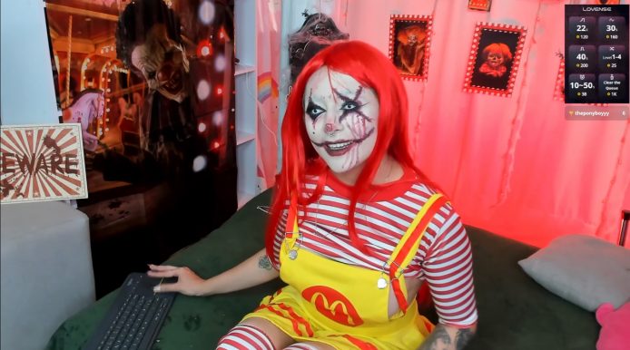 Happy McHalloween With Sarahminage As A Ghoulish Ronald McDonald