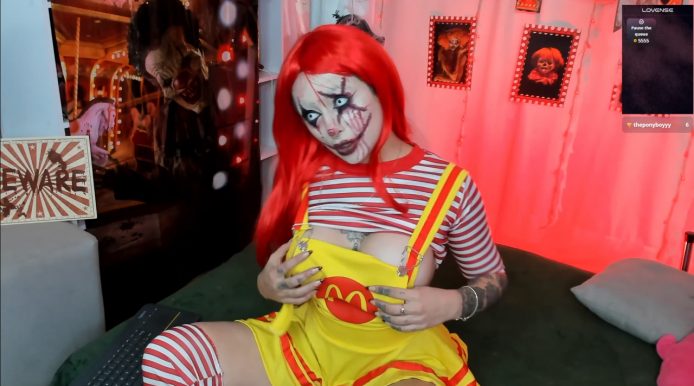 Happy McHalloween With Sarahminage As A Ghoulish Ronald McDonald