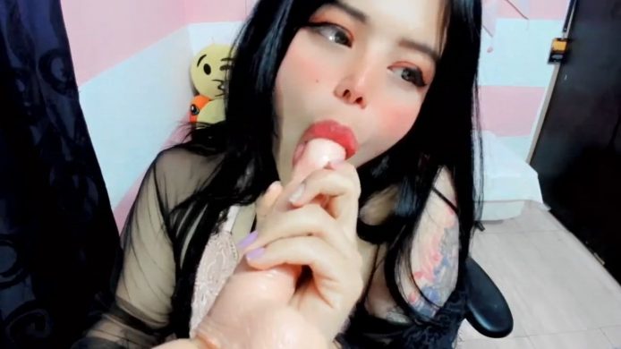 Kati_Aria Licks A Tasty Lollipop