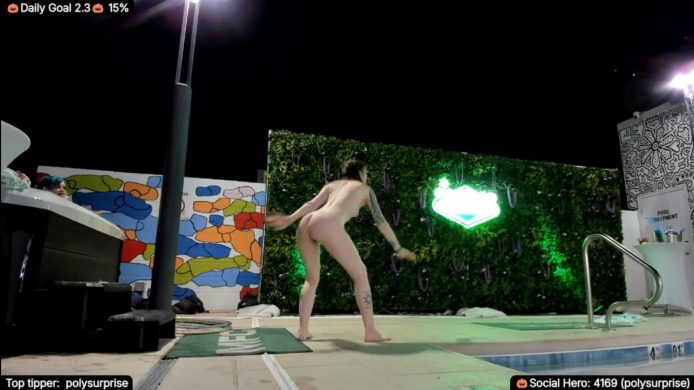 TheSharkQueen Dances Next To The MFC Social Pool