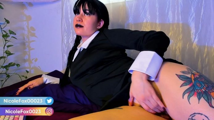 NicoleFox23 Serves Spooky Sexiness As Wednesday Addams