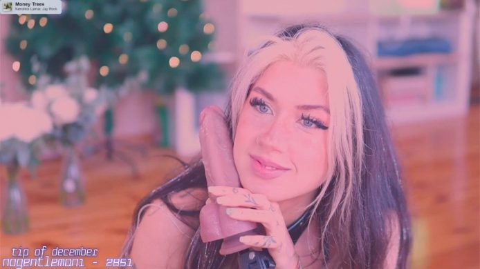 Crazy_ButFree Finds A Big Treat Right Next To Her Christmas Tree