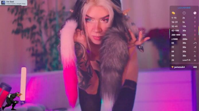 Crazy_ButFree Teases Her Fluffy Tail Plug