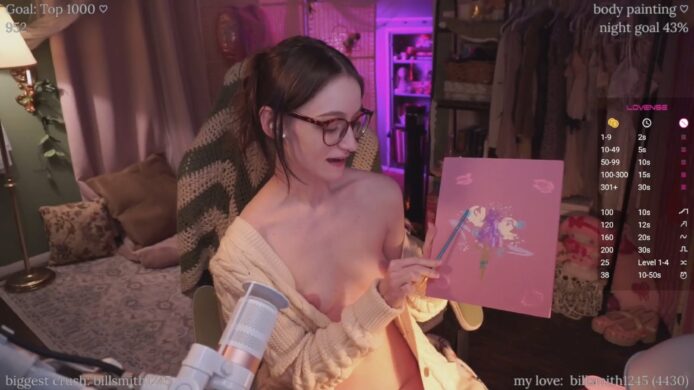 XyliaFae Has Body Painted, Just On A Canvas