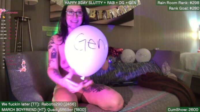 SabrinaRain Blows Up Some Balloons For A Very Special Party