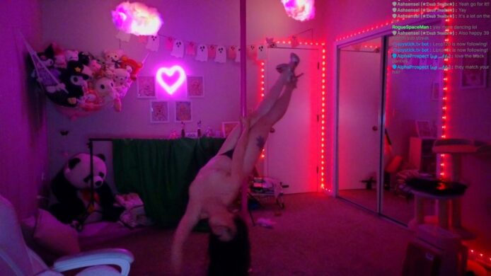BelleBunni Goes For A Swing Around The Pole
