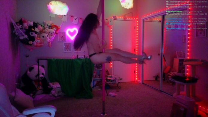 BelleBunni Goes For A Swing Around The Pole