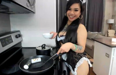 Sexy Maid Dolllface Cooks Up A Naughty Snack In The Kitchen